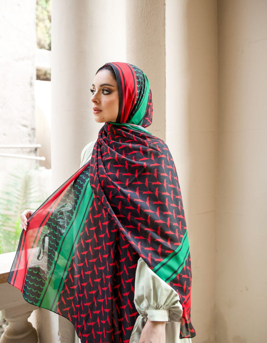 Dark Free Palestine Chiffon