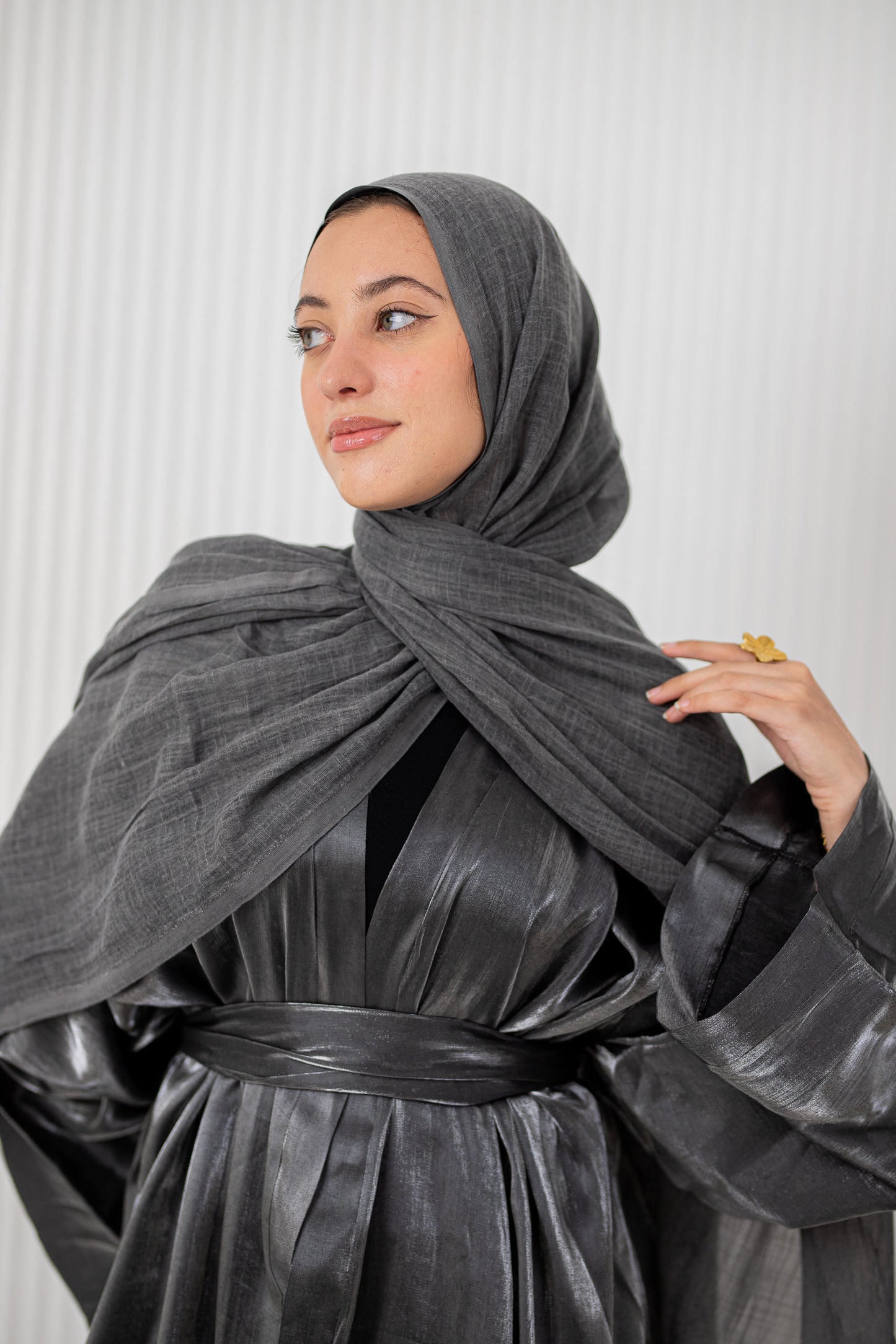 Dark Grey Pure Linen