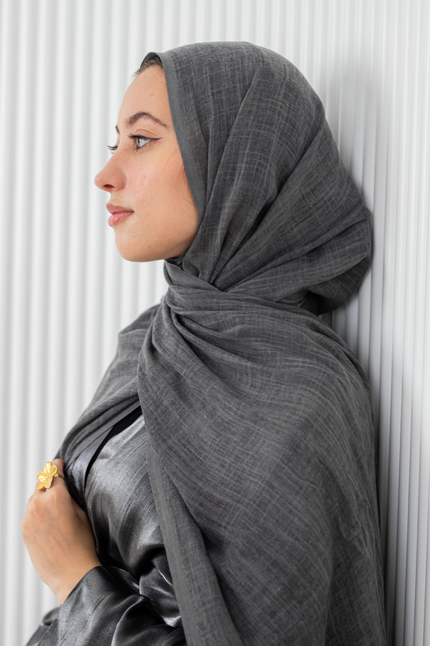 Dark Grey Pure Linen