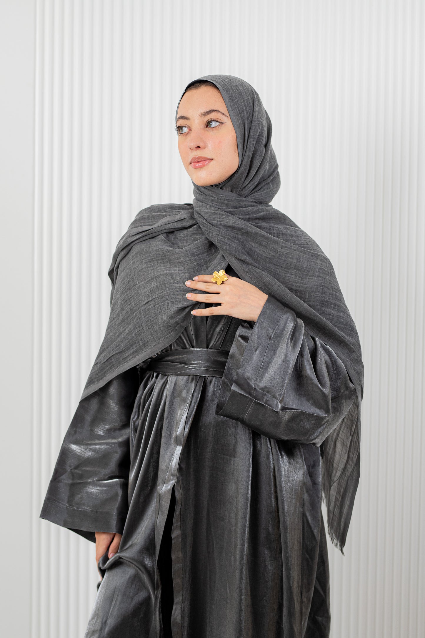 Dark Grey Pure Linen