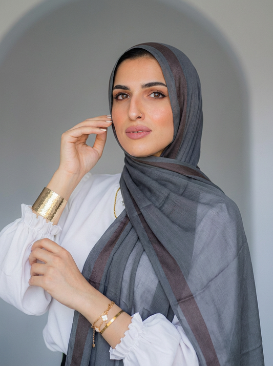 Cotton Stan Strip Blue Grey