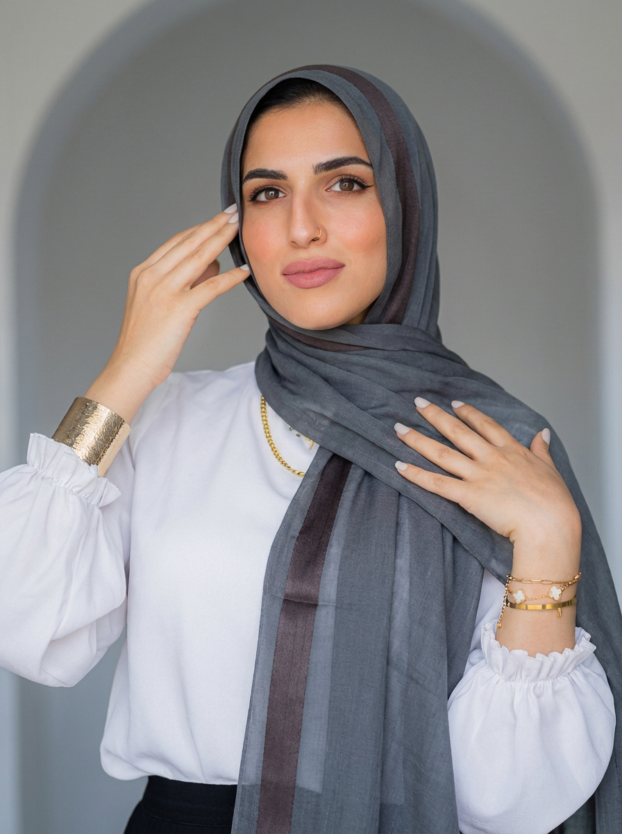 Cotton Stan Strip Blue Grey