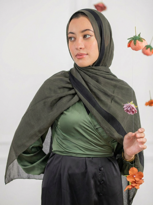 Cotton Stan Strip Olive