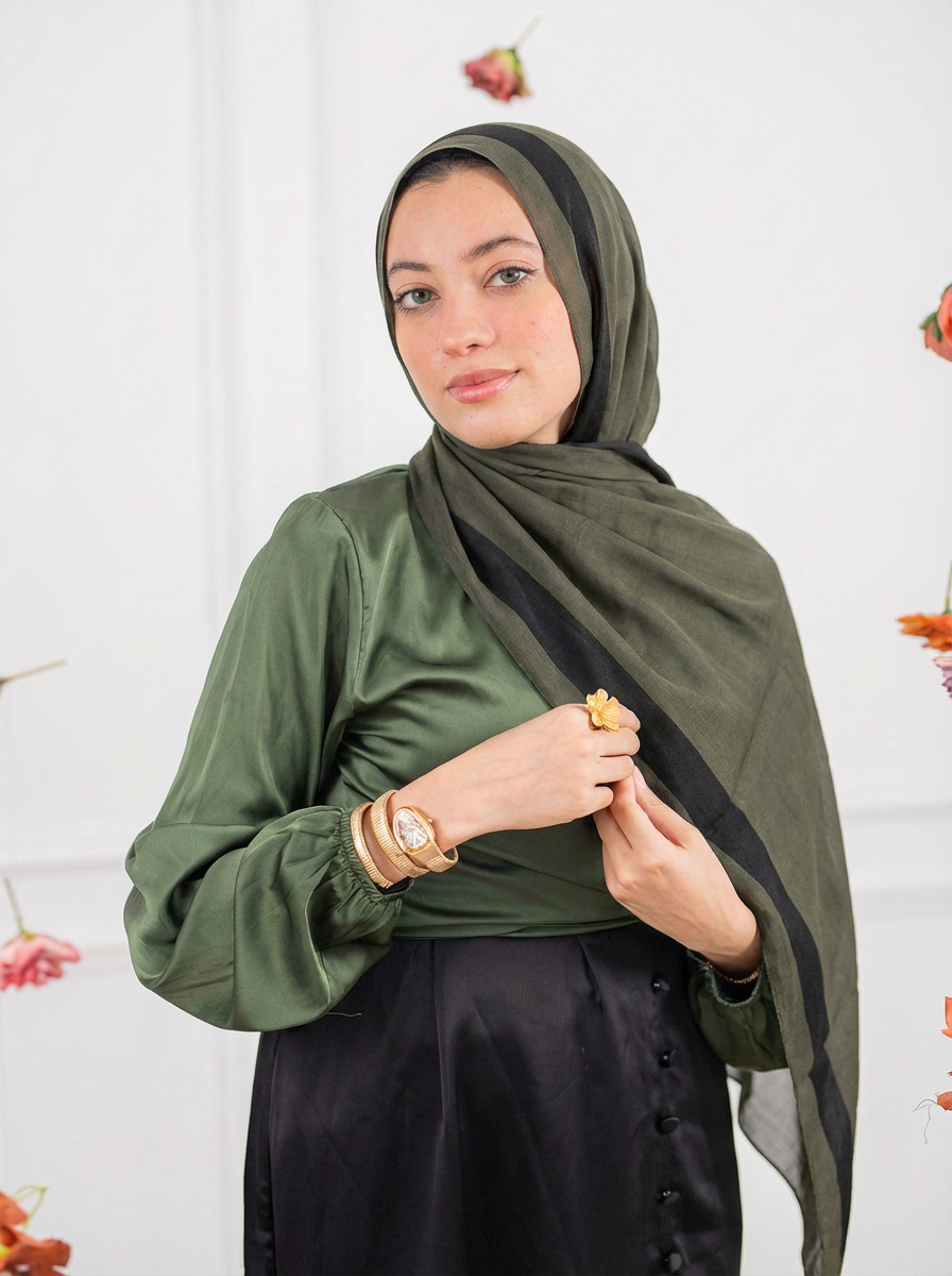 Cotton Stan Strip Olive