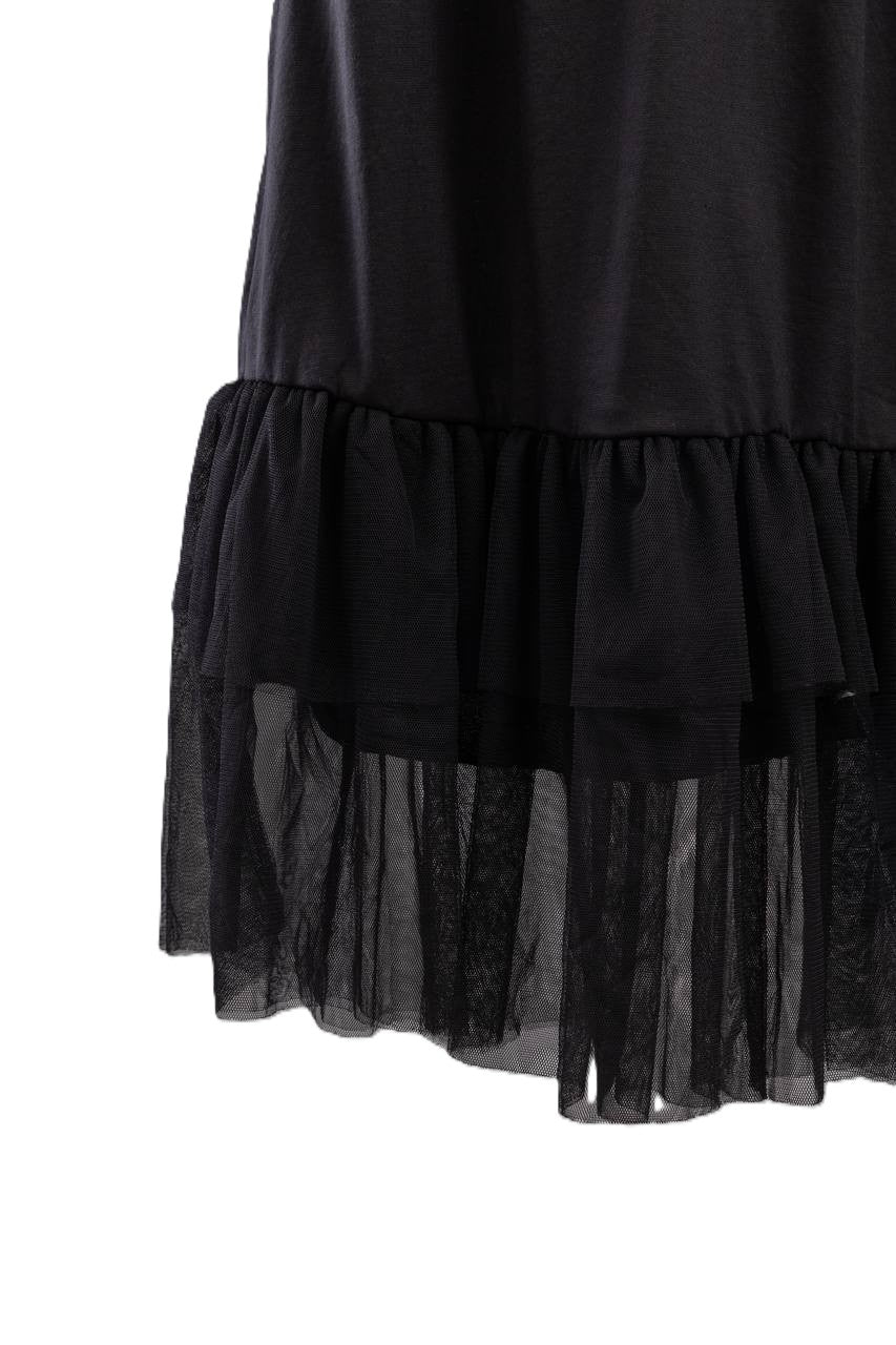 Ballet Layer Tulle Extension Skirt in Black #Color_Black