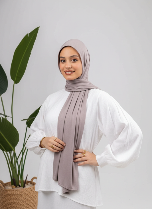 Pure Jersey Kuwaiti Scarf in Dark Grey #Color_Dark Grey