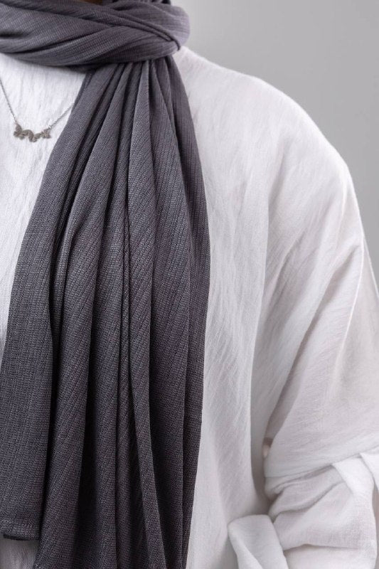 Lulua Scarf and Bandana Set in Dark Grey #Color_Dark Grey