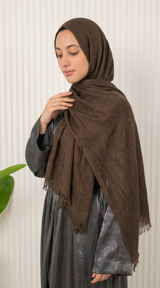 Elegant Thai Scarf Dark Brown