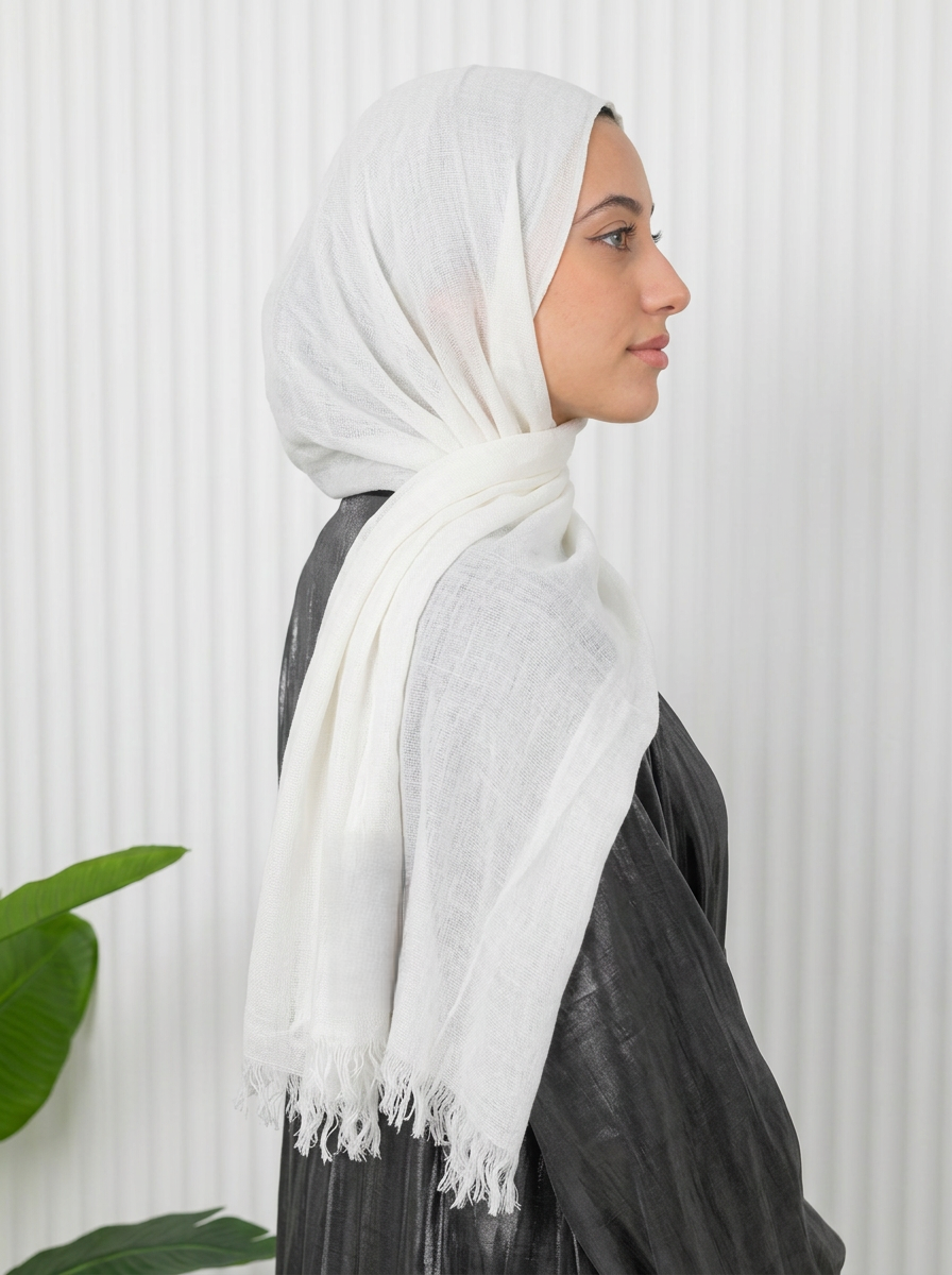 Elegant Thai Scarf White