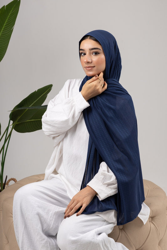 Diamond Stripe Kuwaiti Scarf in Teal #Color_Teal