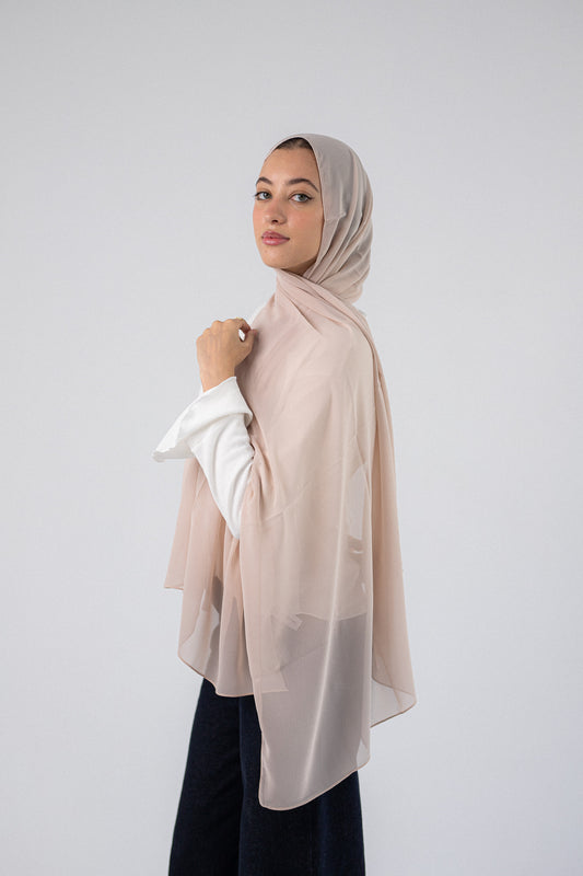 Plain Chiffon Blush Beige