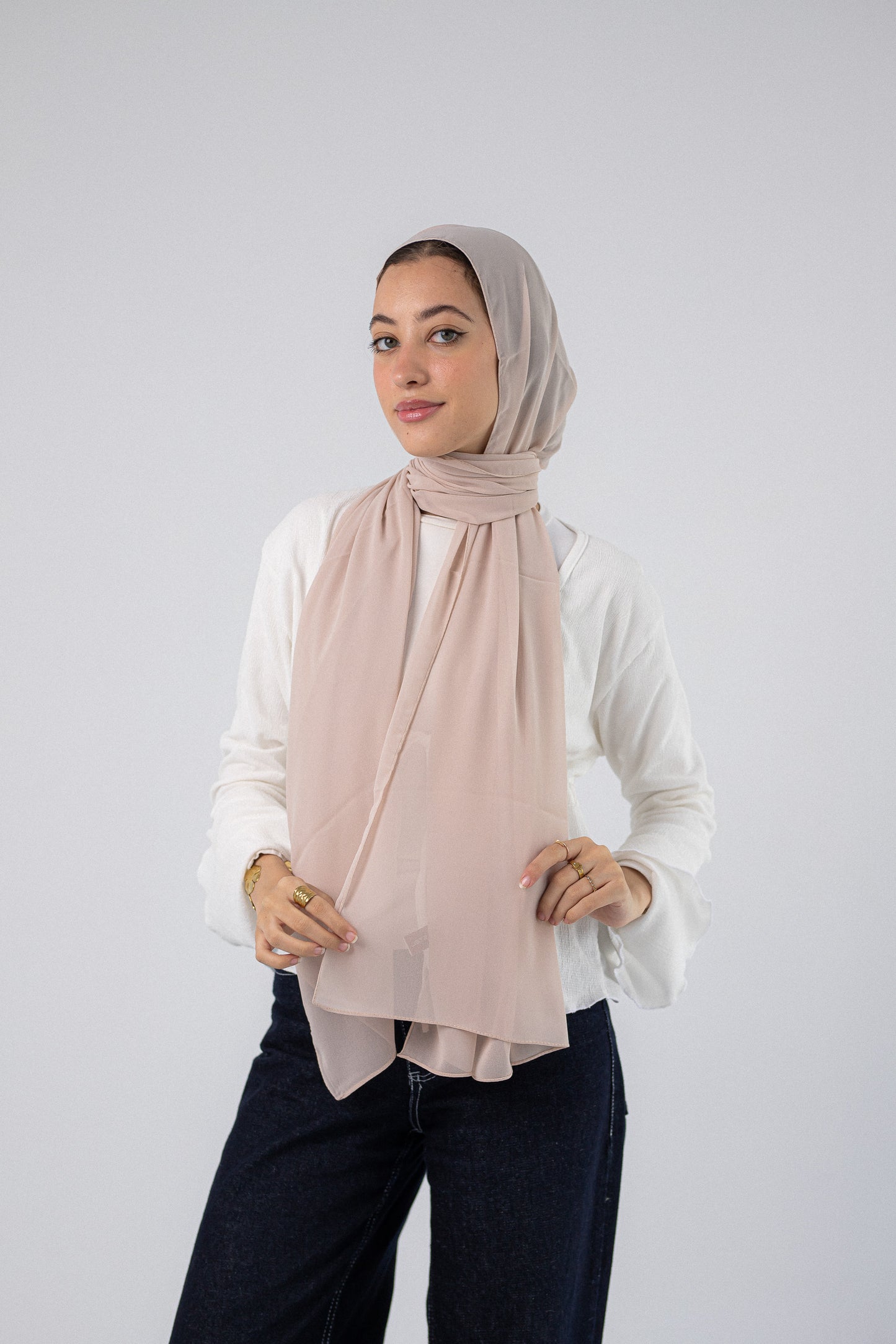 Plain Chiffon Blush Beige