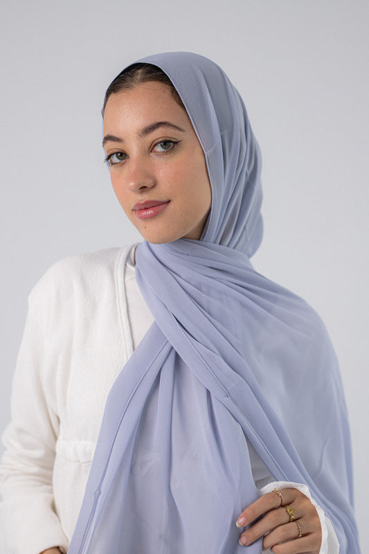 Plain Chiffon Sky Blue