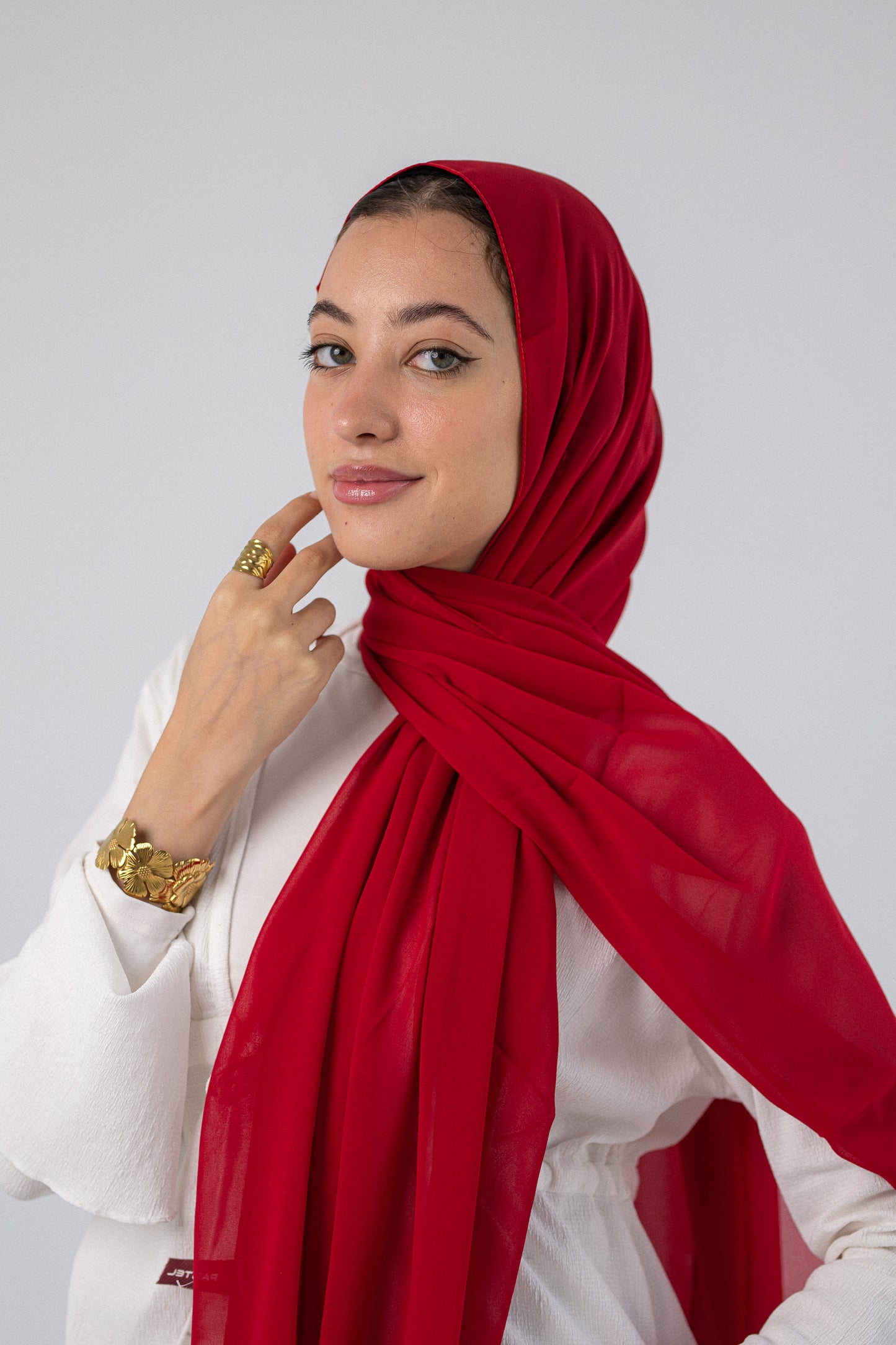 Plain Chiffon Blood Red