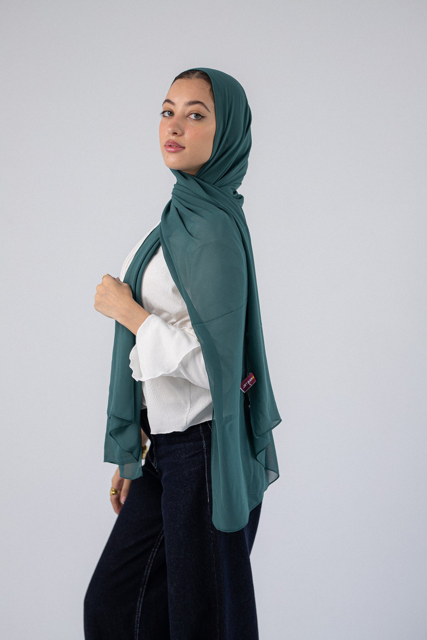 Plain Chiffon Forest Green
