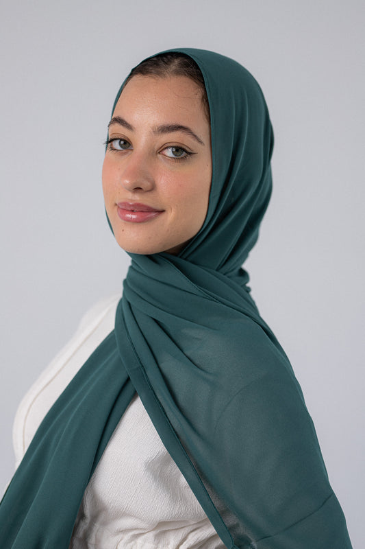 Plain Chiffon Forest Green