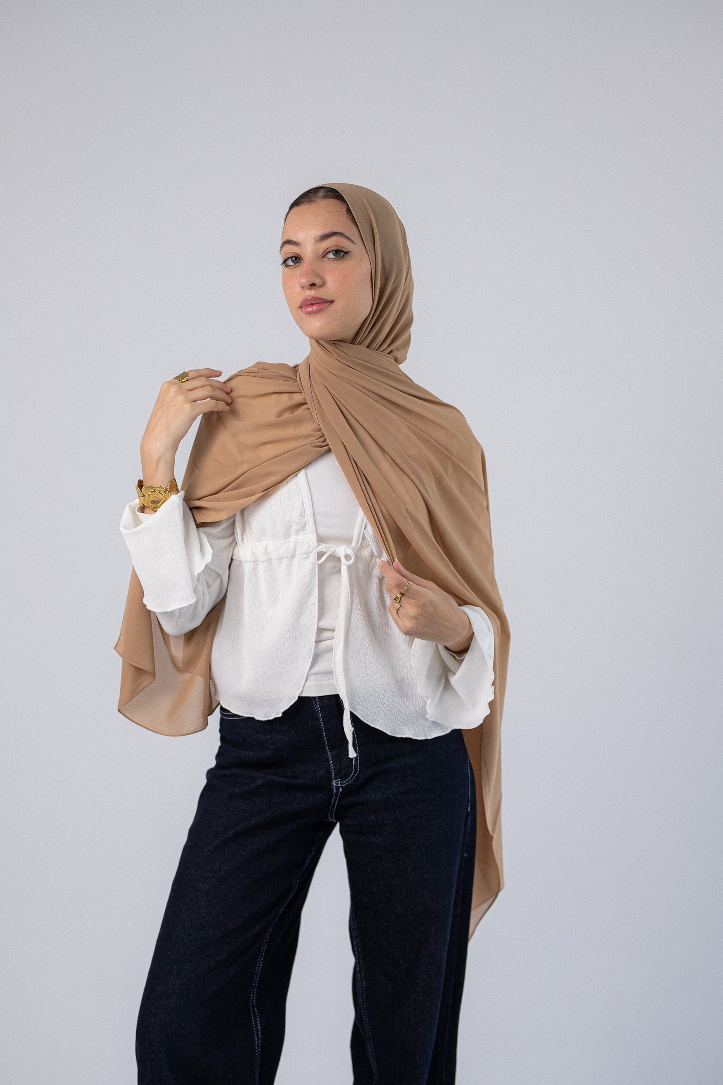 Plain Chiffon A4 Camel
