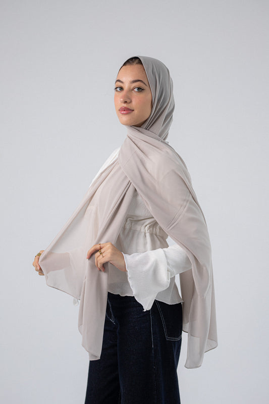 Plain Chiffon Ash Beige