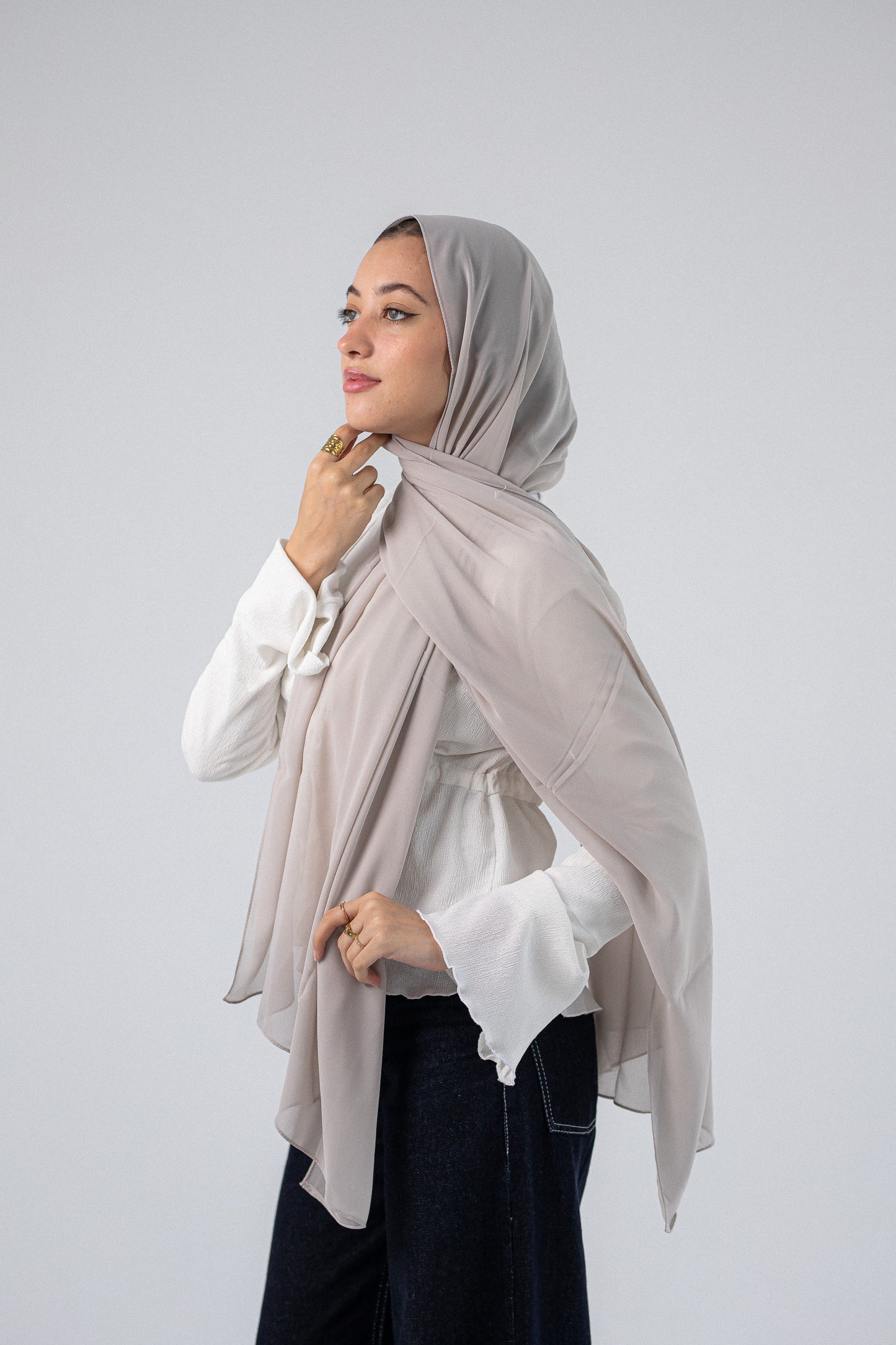 Plain Chiffon Ash Beige