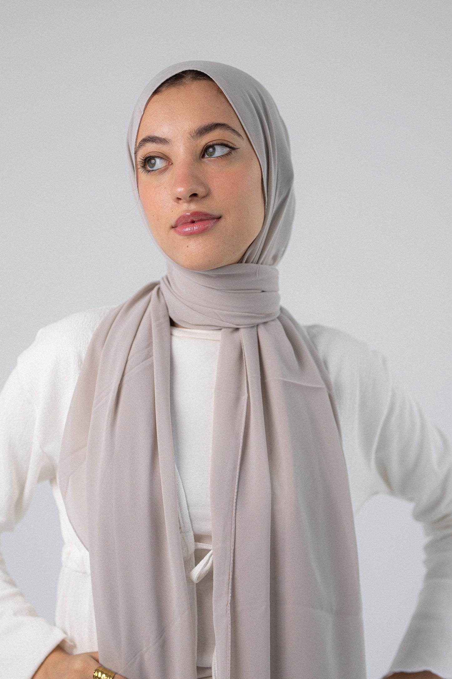 Plain Chiffon Ash Beige