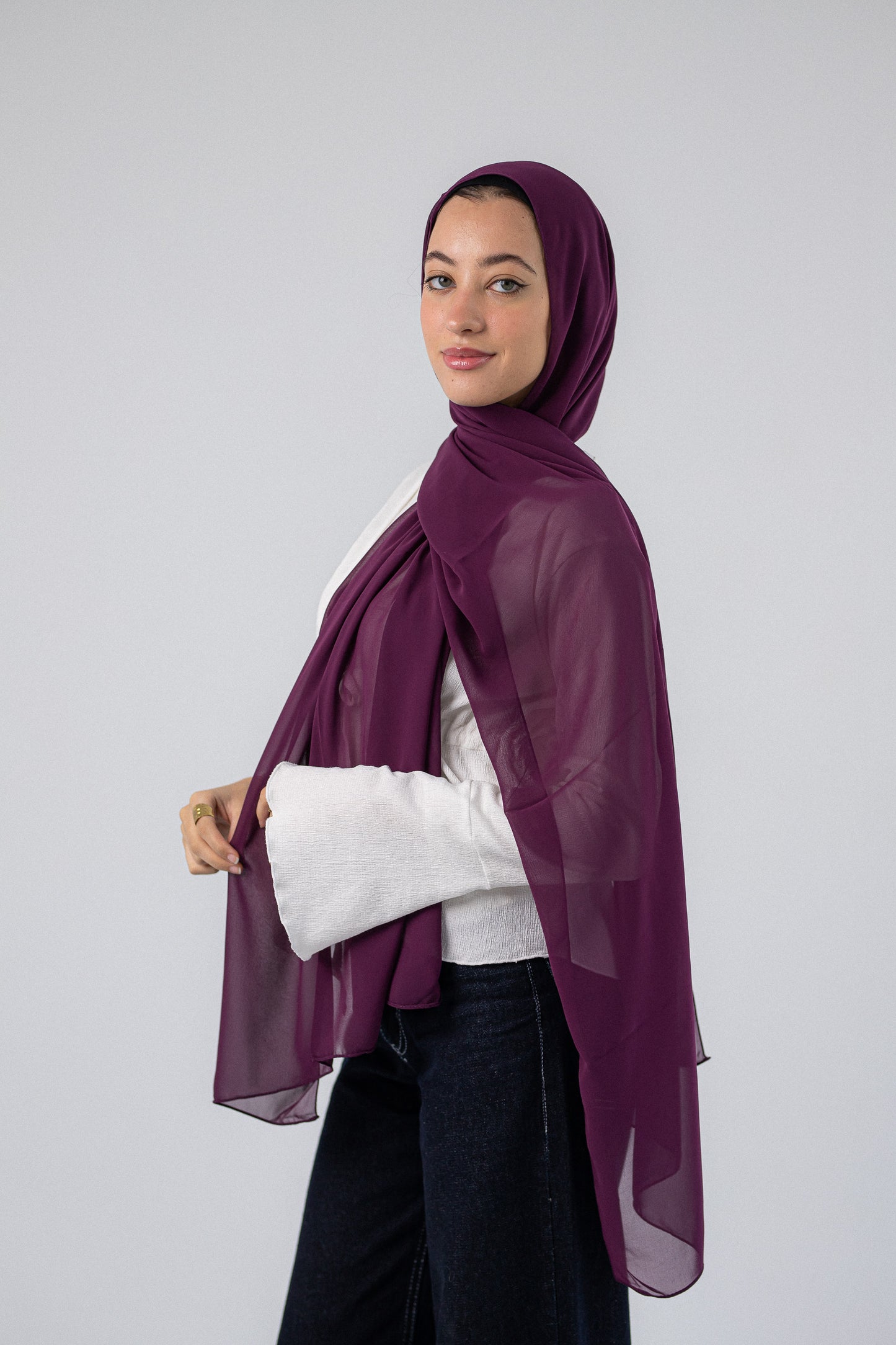 Plain Chiffon Royal Purple