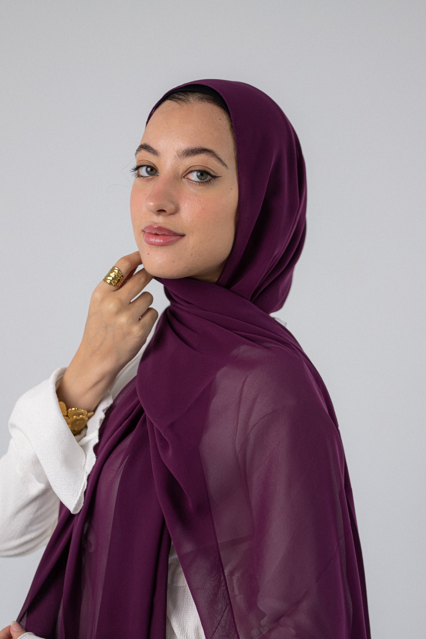 Plain Chiffon Royal Purple