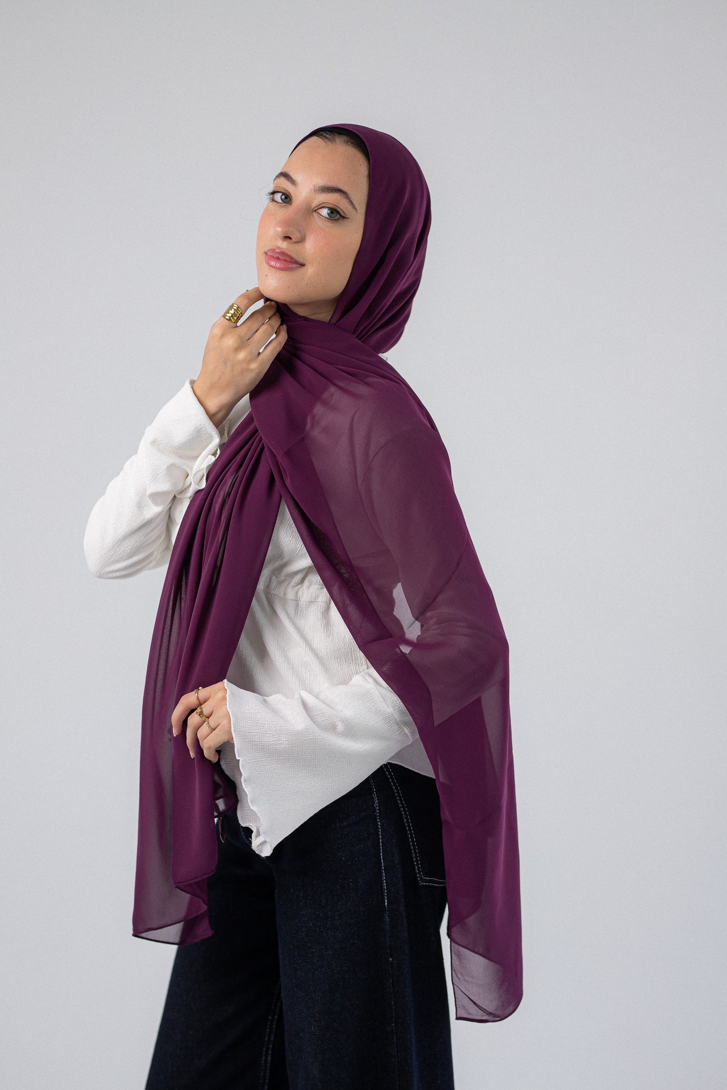 Plain Chiffon Royal Purple