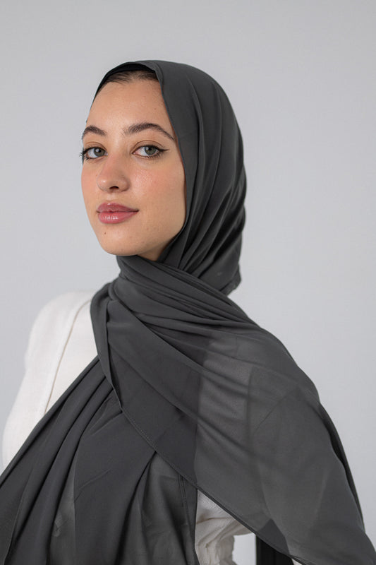 Plain Chiffon A4 Dark Grey