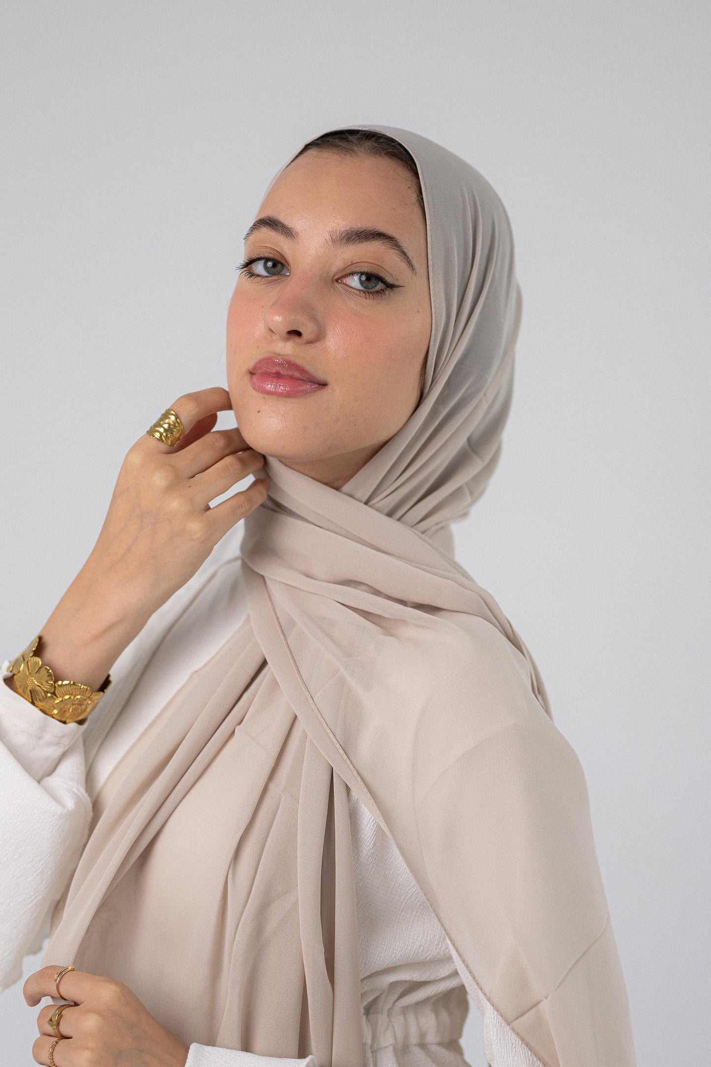 Plain Chiffon Soft Sand Beige