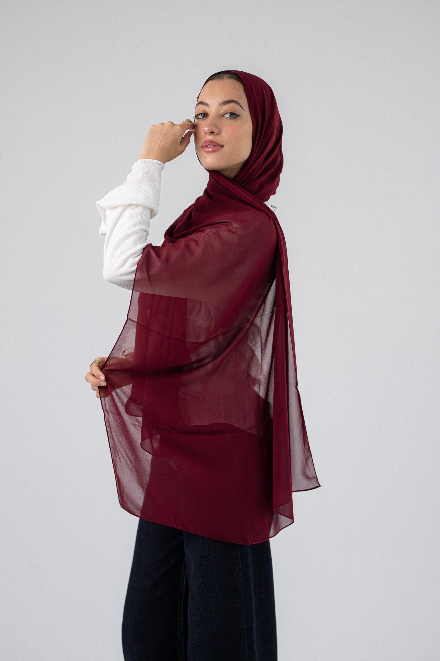 Plain Chiffon Dark Maroon