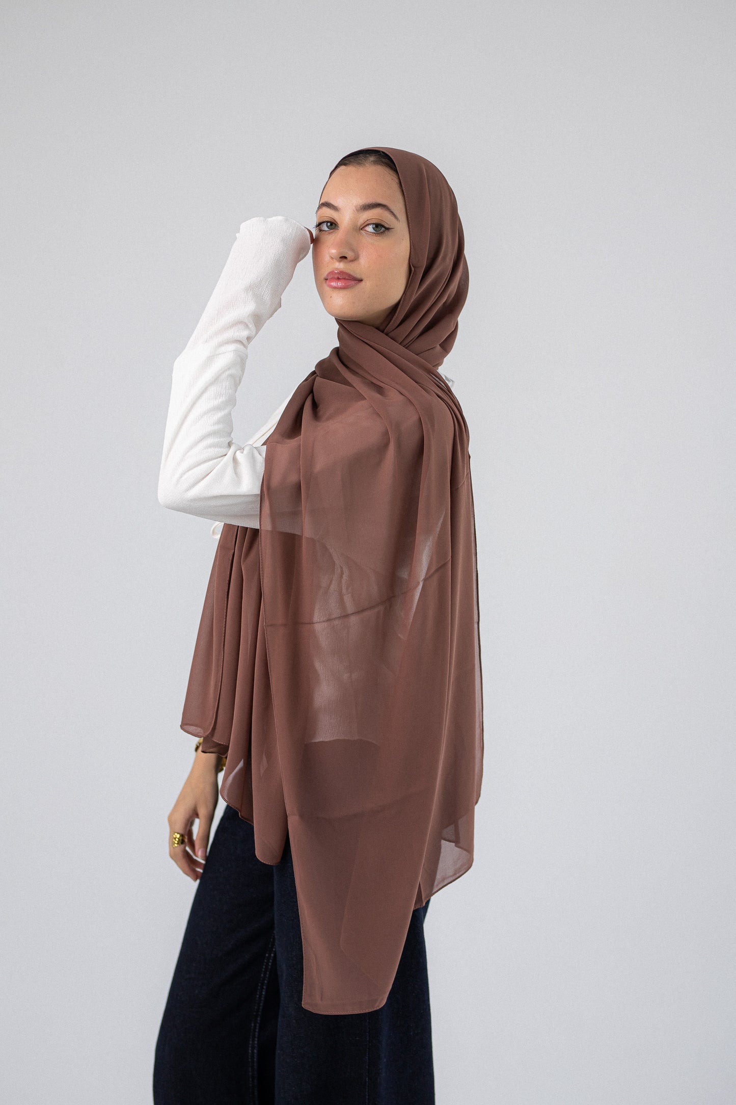 Plain Chiffon Cinnamon Brown