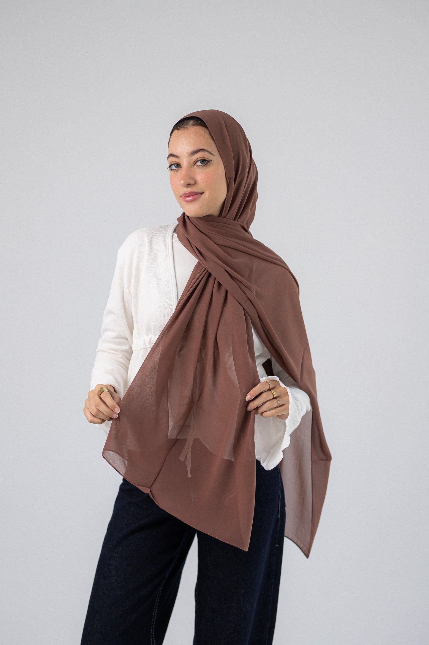 Plain Chiffon Cinnamon Brown