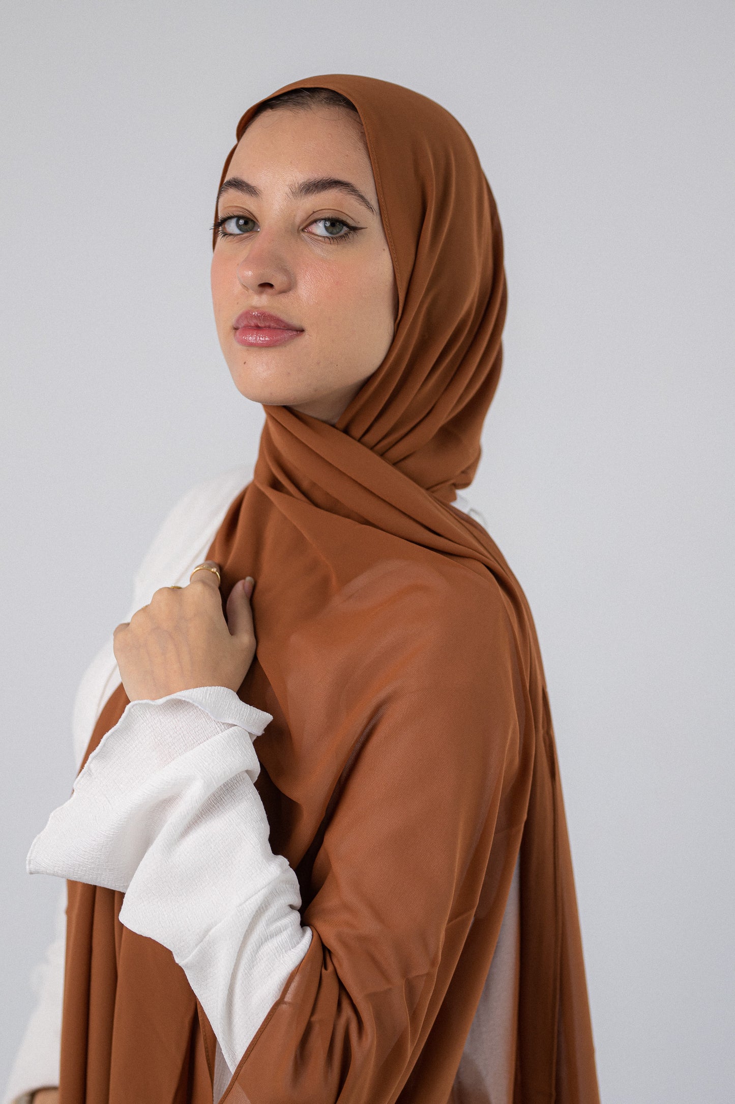 Plain Chiffon A4 Coffee Brown