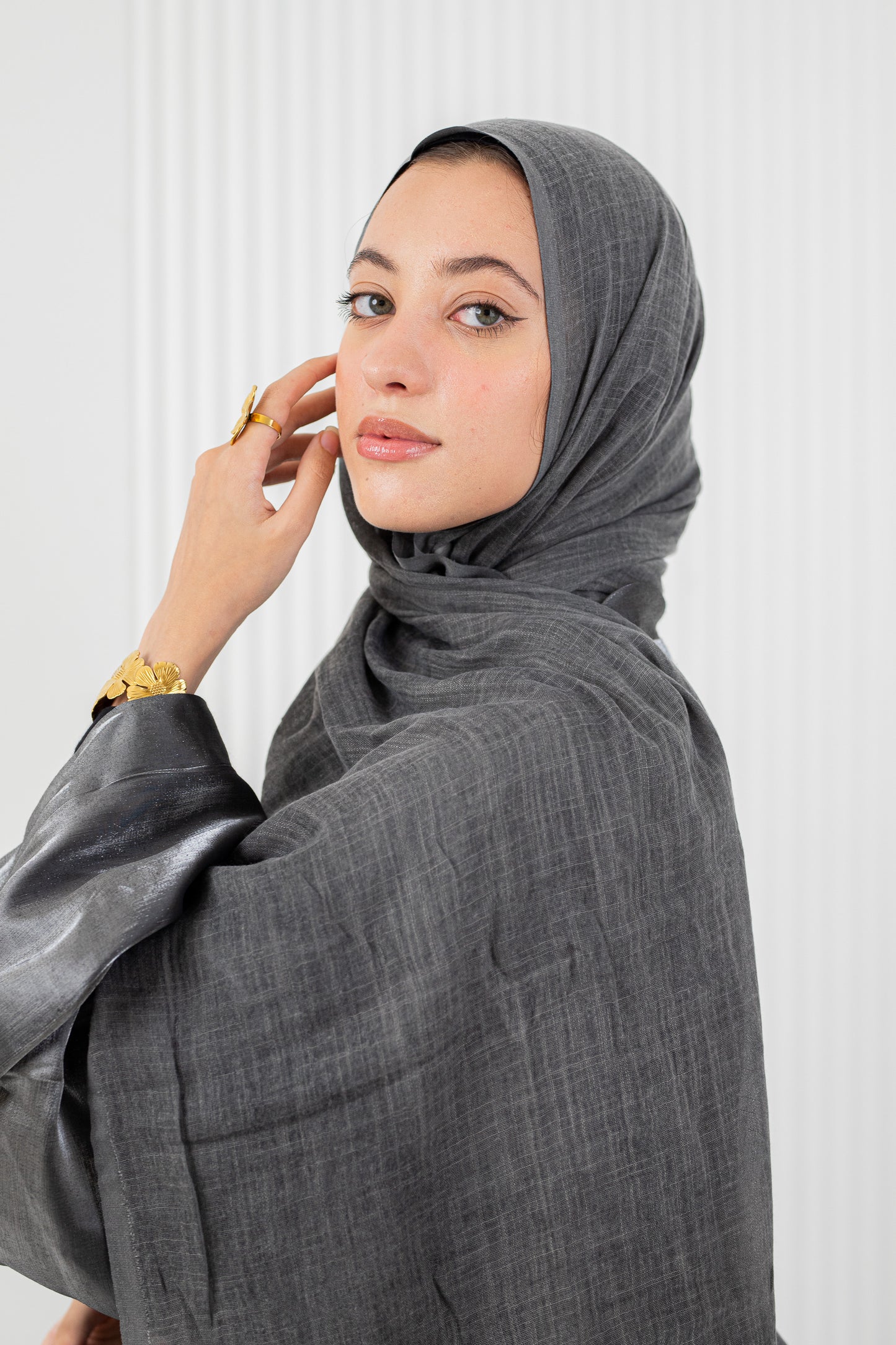 Dark Grey Pure Linen