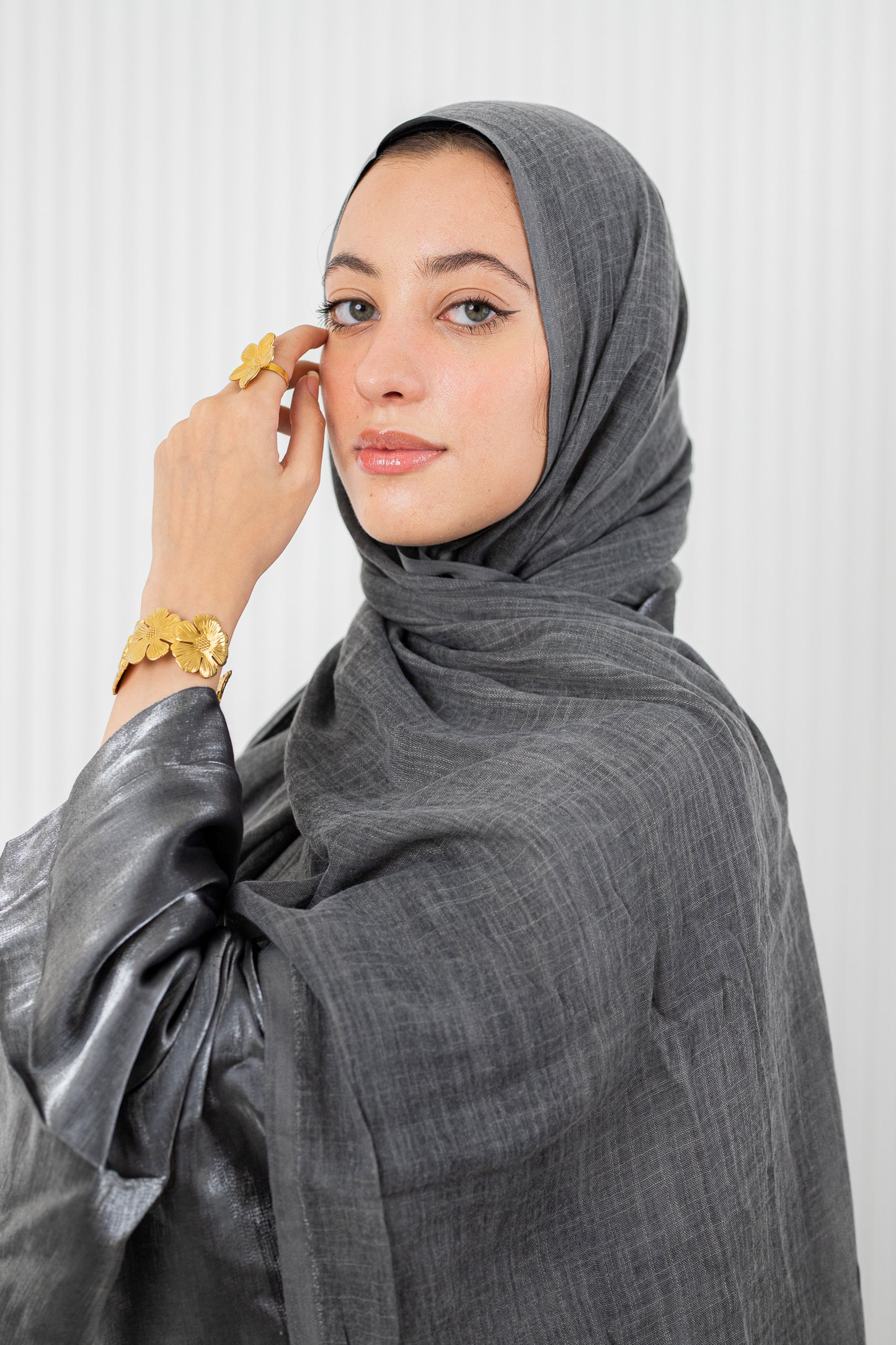 Dark Grey Pure Linen