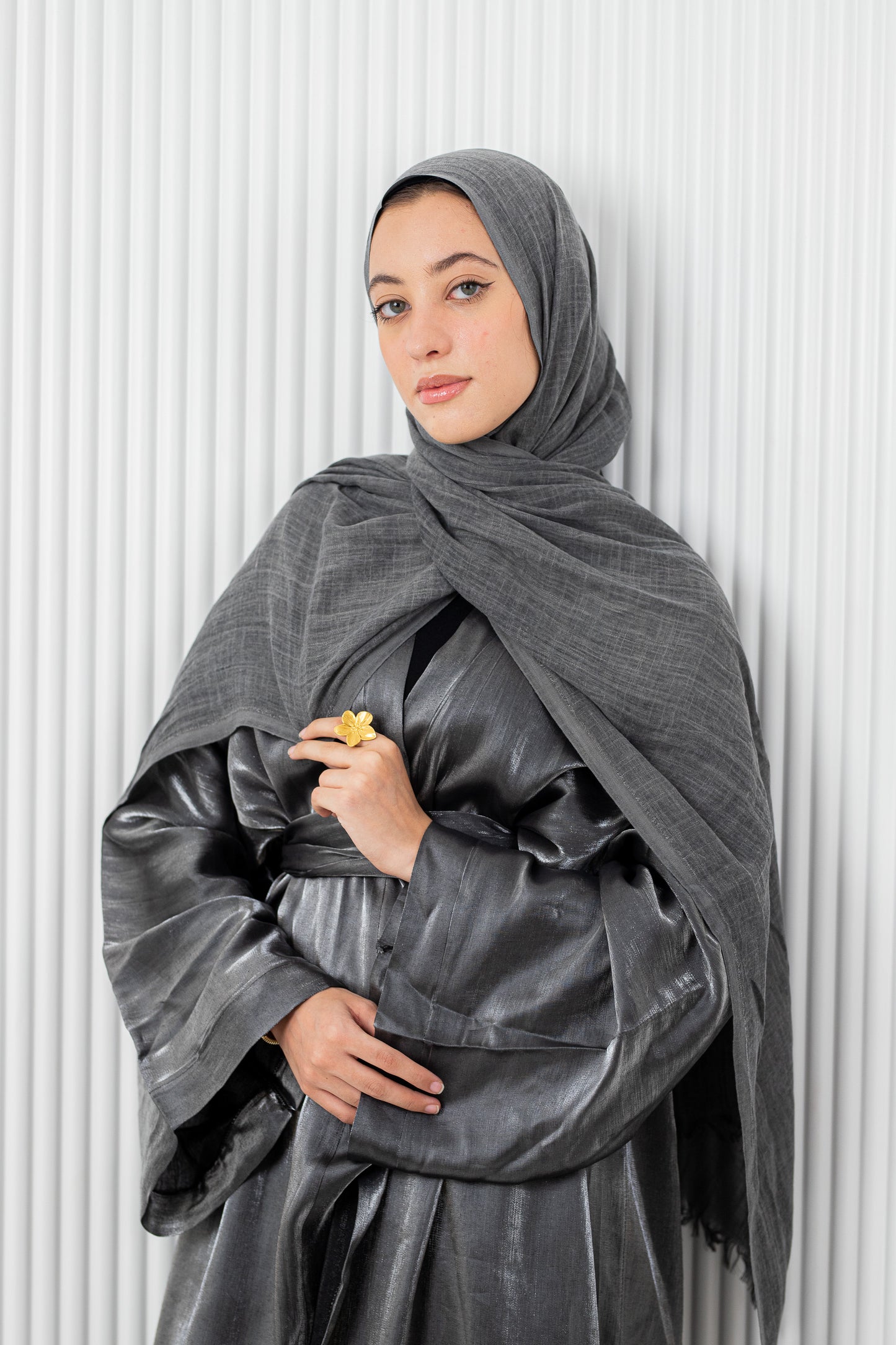 Dark Grey Pure Linen