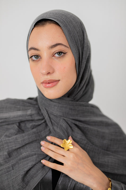 Dark Grey Pure Linen