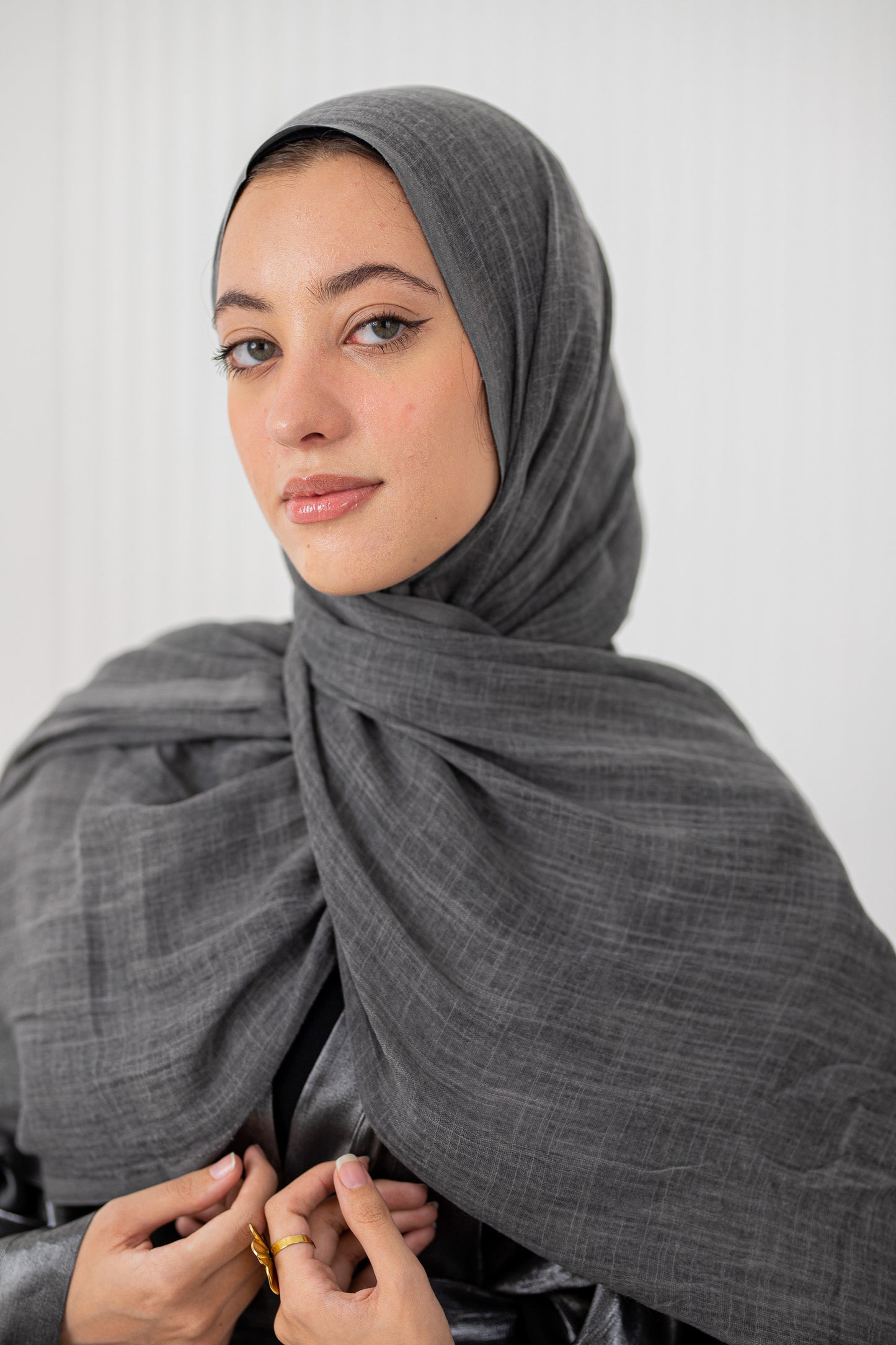 Dark Grey Pure Linen