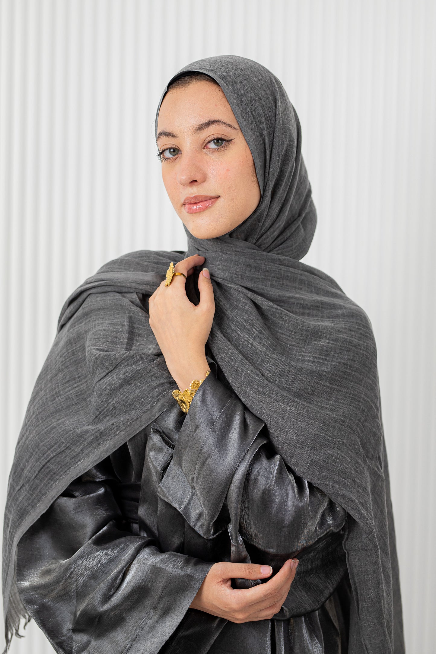 Dark Grey Pure Linen