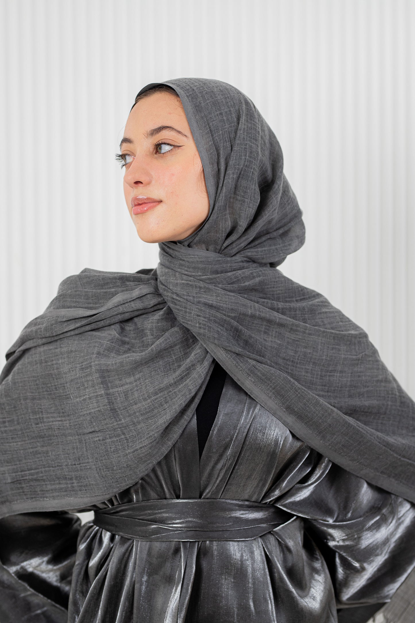 Dark Grey Pure Linen