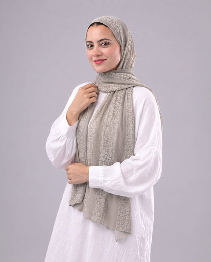 Leopard Cotton Scarf - Beige