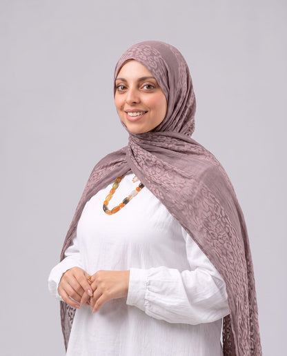 Leopard Cotton Scarf - Brown