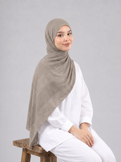 Cotton Stripe Border Kuwaiti Scarf in Beige #Color_Beige