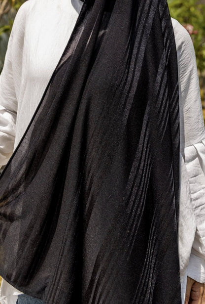Comfort Jacquard Kuwaiti Scarf in Black #Color_Black