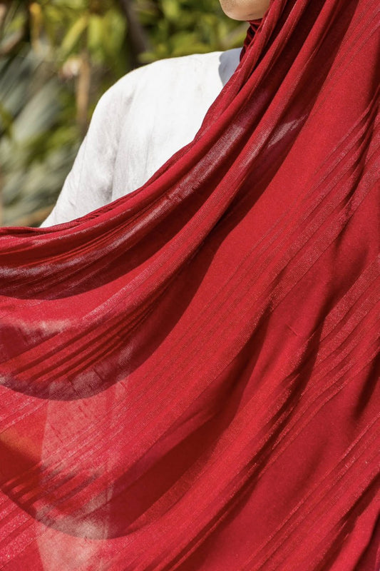 Comfort Jacquard Kuwaiti Scarf in Red #Color_Red