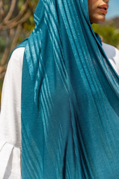 Comfort Jacquard Kuwaiti Scarf in Teal #Color_Teal