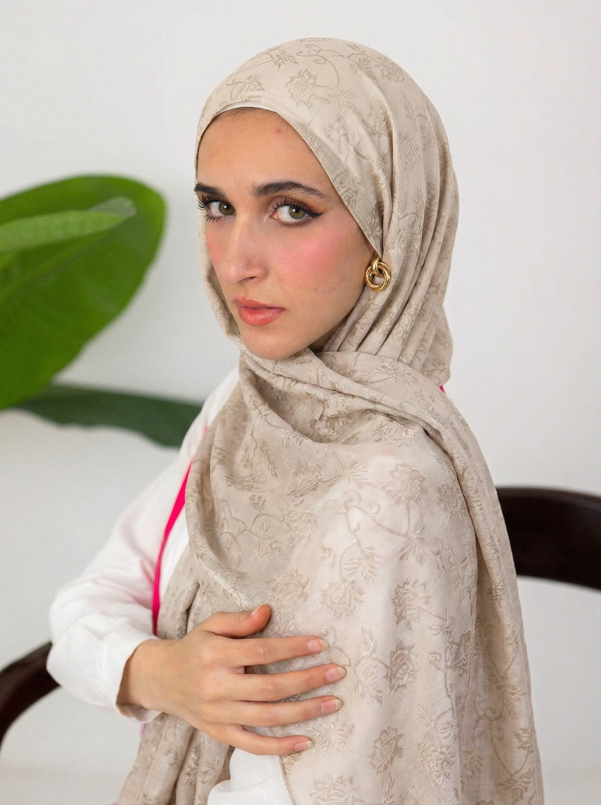 Cotton Floral Light Beige