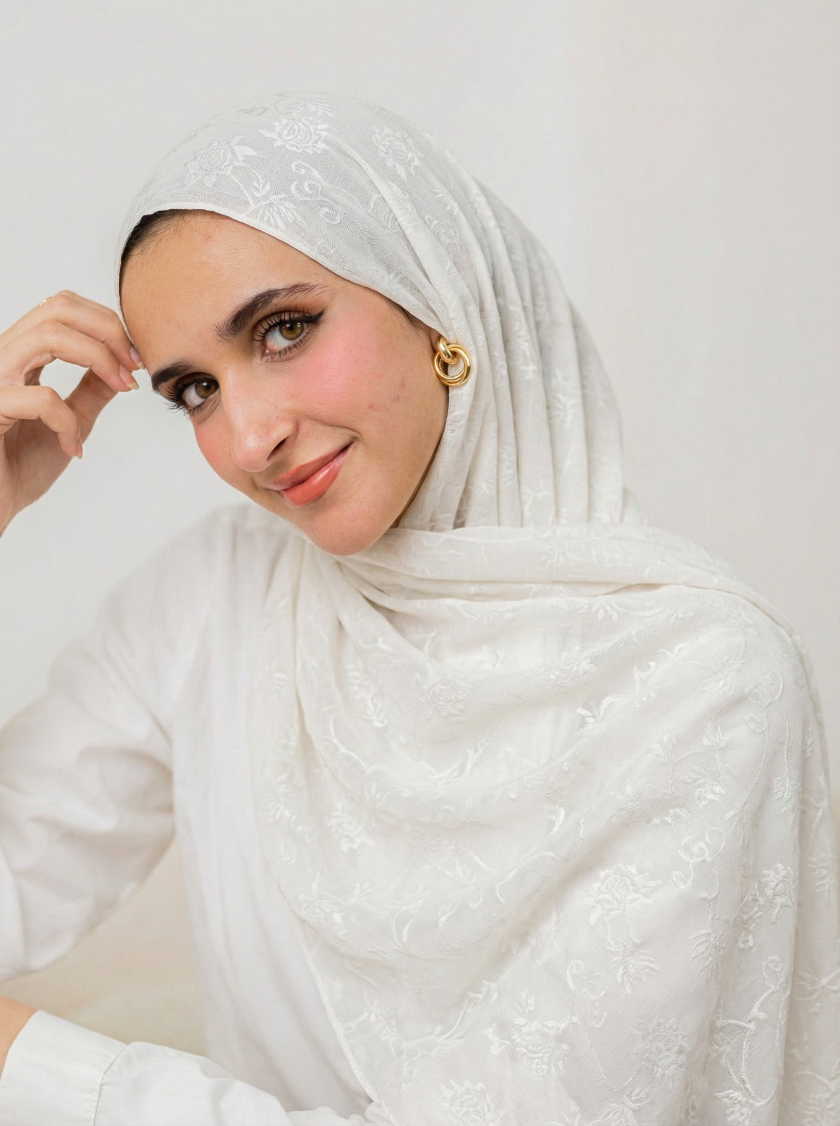 Cotton Floral Off White