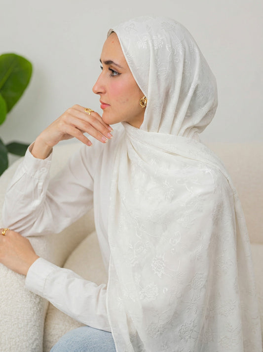 Cotton Floral Off White