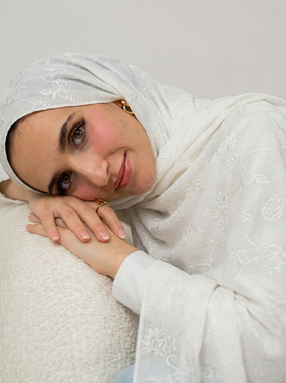 Cotton Floral Off White